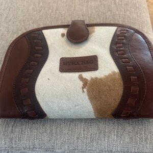 Myra Bag Brown and Cream Clutch